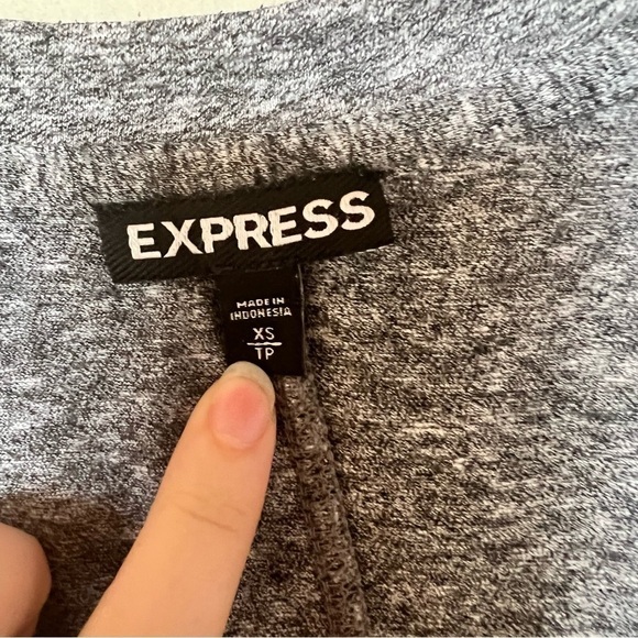 Express Gray V Neck T Shirt - Picture 2 of 2